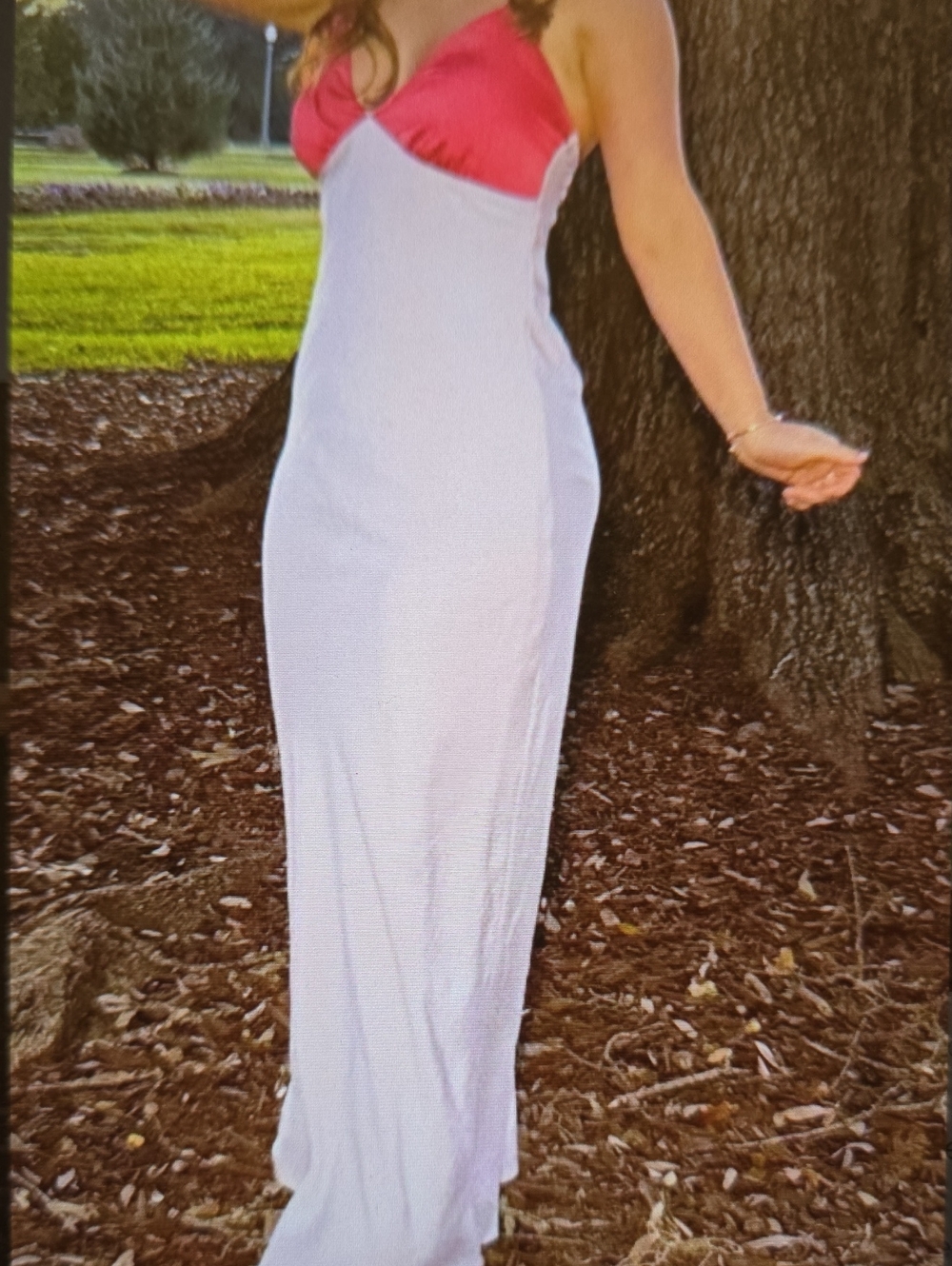 wild fable Pink and White Colorblock Spaghetti Strap Maxi Dress